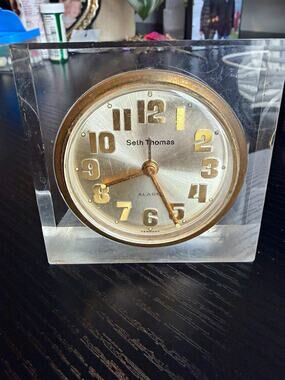 Seth Thomas Analog Alarm Clock Clear plexiglass Germany